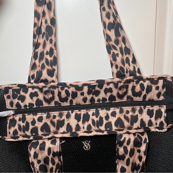 Victoria's Secret Black and Leopard Print Mesh Tote Bag - Picture 4 of 4